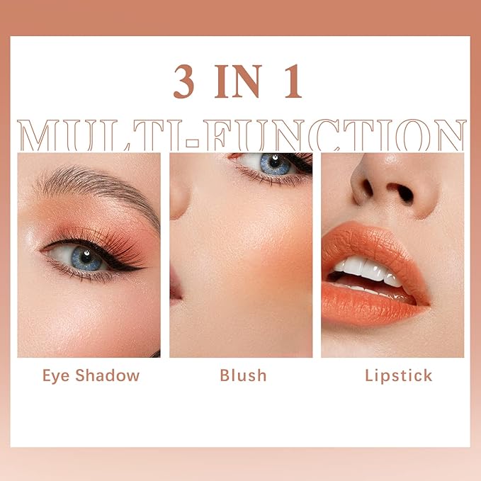 Cream Blush Stick for Cheeks Makeup, Waterproof Face Blush Stick Multi-Use Lip and Cheek Tint, Matte Finish Easy to Blend Lightweight Natural Cream Blusher Makeup for All Skin Tones-Orange-Velvo Beauty