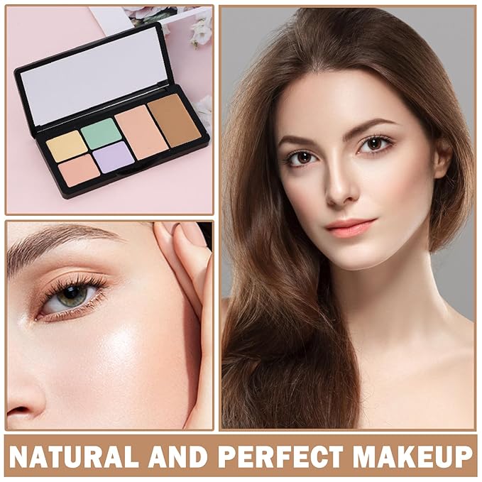 Cream Color Correcting Concealer Makeup Palette Cream Foundation Palette for Dark Circles Professional Concealer Full Coverage Face Contour Makeup Palette with Brush-01 Color Correcting-Velvo Beauty