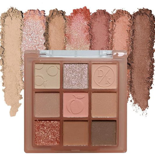 Eyeshadow Palette Makeup- 9 Colors Rose Gold Dark Brown Colorful Eyeshadow Palette Matte Shimmer Korean Natural Eye Shadow palettes Highly Pigmented Naturing-Looking Long Lasting (14#)-Velvo Beauty