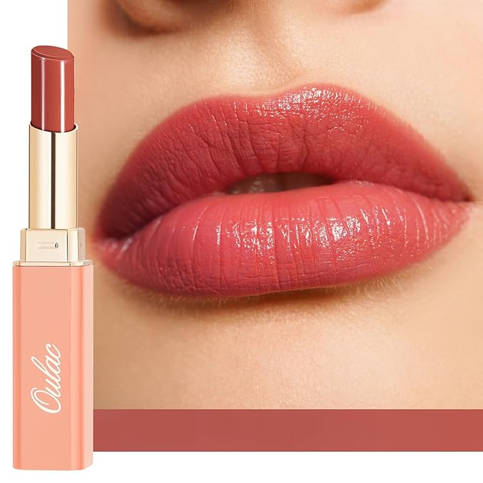 Oulac Moisturizing Shine Lipstick Red for Women - 2 in 1 Glossy Red Tinted Lip Balm, Hydrating Summer Lipstick for Dry Lips,Shine Juicy Finish Vegan 2.2g/0.07oz (16)-Velvo Beauty