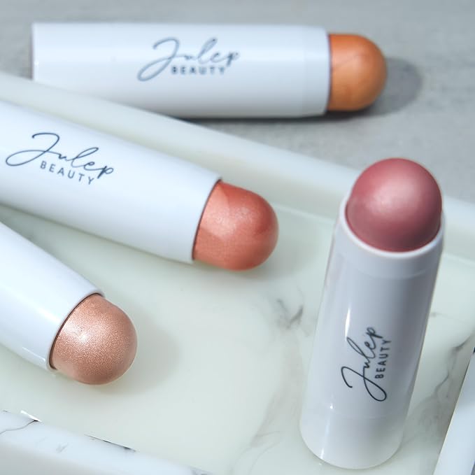 Julep Skip the Brush 3-in-1 Color Stick for Eyes, Cheeks, and Lip Trio Muted Mauve, Neutral Bronze, Sheer Glow-Velvo Beauty