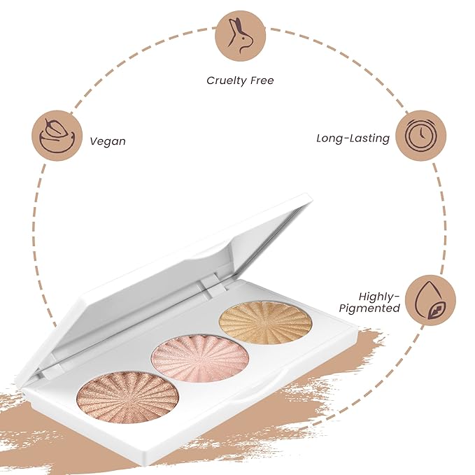 Ofra Cosmetics Rodeo Drive Highlighter - Champagne Highlighter Makeup Palette for Cheeks, Nose, Eyes - Liquid to Baked Powder, Highly-Pigmented, Vegan Formula - Buttery Smooth, Long-Lasting - 10g-Velvo Beauty