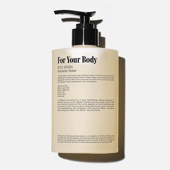 Nécessaire The Body Wash Santal. Natural Body Wash for Women & Men, Therapeutic Shower Gel with Epsom Salt + Minerals. Gel Cleanse,16.9 fl oz.-Velvo Beauty