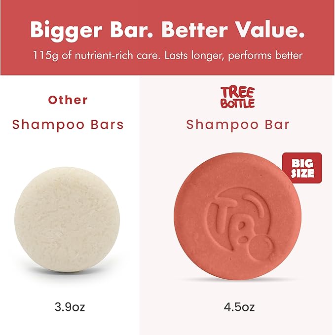 Tree Bottle Hyaluronic Acid Shampoo Bar With Tomato & Red Algae Extract – For stronger, restored, and age-defying hair – For Women & Men – Natural & Free of Parabens & Sulfates – Made in USA – 4.5oz-Velvo Beauty
