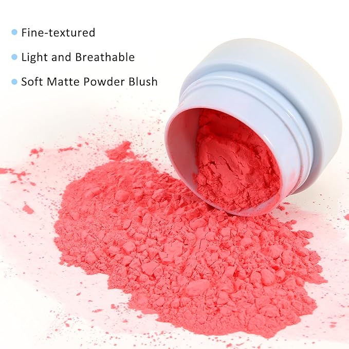 Boobeen Powder Blush for Cheeks, Air Cushion Matte Blush, Natural Highly Pigmented Blush Makeup Easy to Blend, Loose Blush Compact Long-lasting-Velvo Beauty