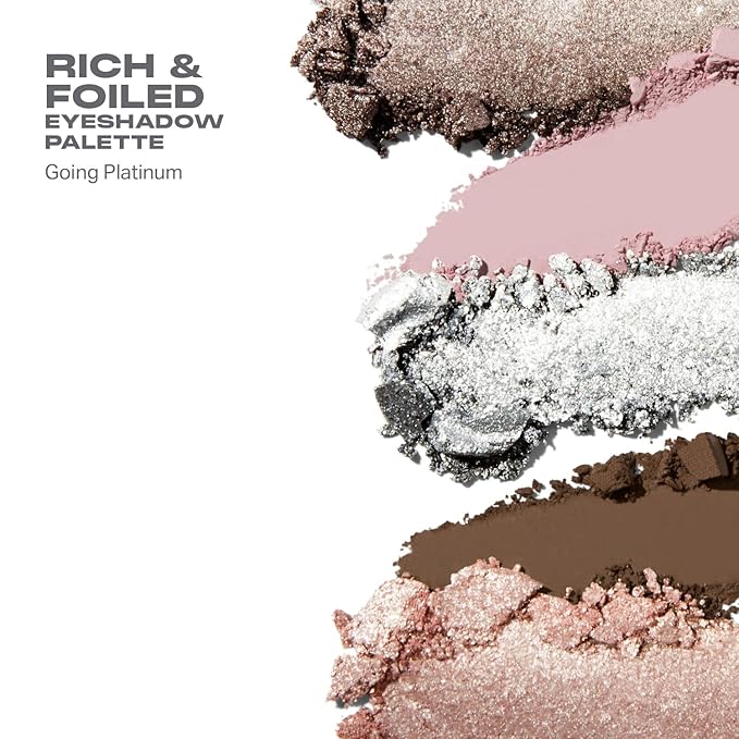 Morphe Rich & Foiled Artistry Palette - Foil-Effect Smokey Eyeshadow Palette with Matte, Shimmer & Foil Finishes - Rose, Brown & Silver Eyeshadow with Luminous Payoff - Going Platinum (0.35 oz)-Velvo Beauty