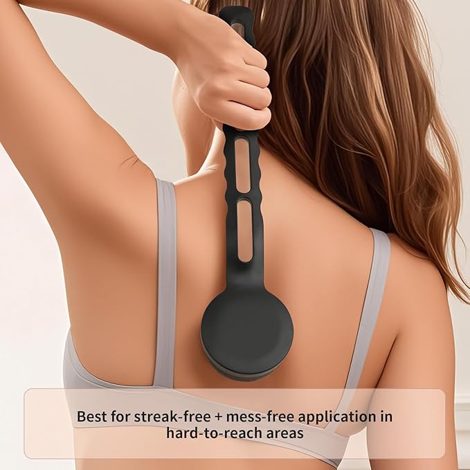 docolor Self Tanner Back Applicator, Plastic Long Handle Back Tanning Applicator Large Body Makeup Brush Vegan & Cruelty Free Self Tanner Brush For Self Tanner, Sunscreen, Bronzer, Foundation-Velvo Beauty