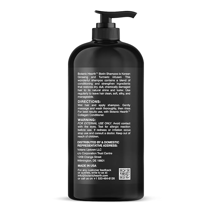 Botanic Hearth Biotin Shampoo | Infused With Korean Ginseng & Turmeric For Stronger, Thicker | Looking Hair | Sulfate & Paraben Free | 16 Fl. Oz-Velvo Beauty