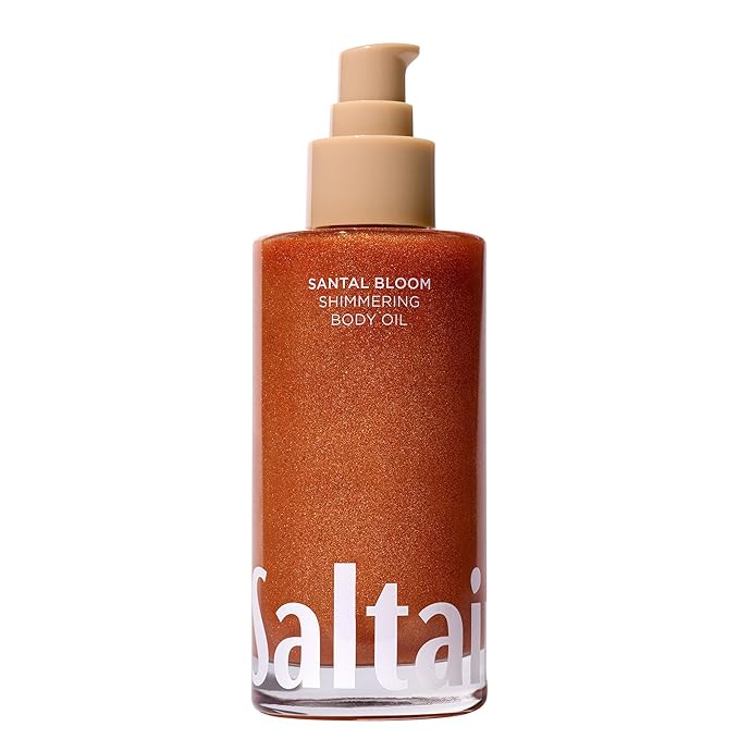 Saltair Shimmering Body Oil - Santal Bloom Scented Dry Oil Moisturizer with Light-Reflecting Pearl Pigments. Moisturizing Glow for All Skin Types - 4 Fl Oz-Velvo Beauty