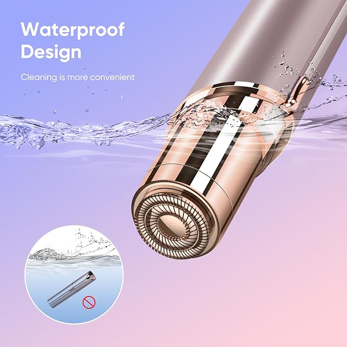 Facial Hair Remover for Women, Painless Womens Facial Hair Remover with 2 Replacement Heads, Lipstick-Sized, USB Rechargeable, Facial Hair Remover for Upper Lip,Chin,Peach Fuzz,Mustache-Velvo Beauty