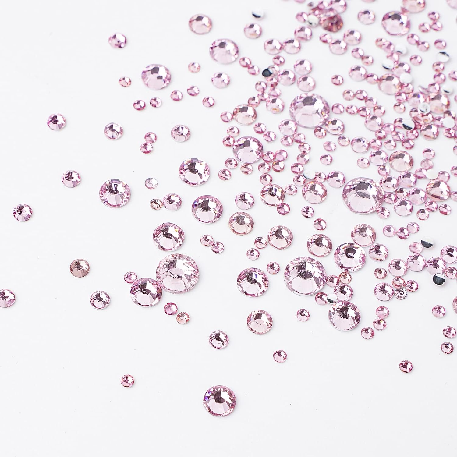 Canvalite 2784Pcs Pink Rhinestones Nail Art Gems with Tools, Flat Back Matte, Plastic, Nail Art, Rhinestones, Tweezer, Double Point Dotting Pen, 5Pcs Jewelry Glues-Velvo Beauty