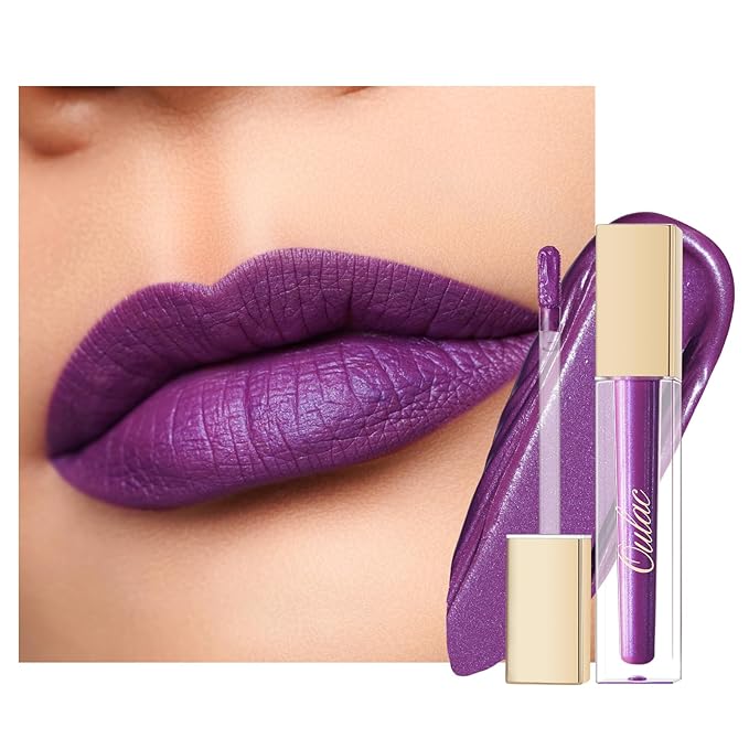 Oulac Matte Liquid Purple Lipstick for Women, Makeup Long Lasting High Impact Lip Color, Waterproof, Creamy Formula Lip stick with Vitamin E, Vegan & Cruelty-Free, 4.5ml (MS04)-Velvo Beauty
