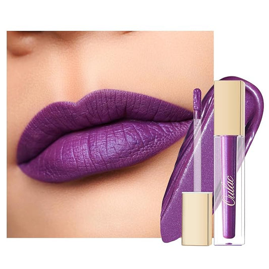 Oulac Matte Liquid Purple Lipstick for Women, Makeup Long Lasting High Impact Lip Color, Waterproof, Creamy Formula Lip stick with Vitamin E, Vegan & Cruelty-Free, 4.5ml (MS04)-Velvo Beauty