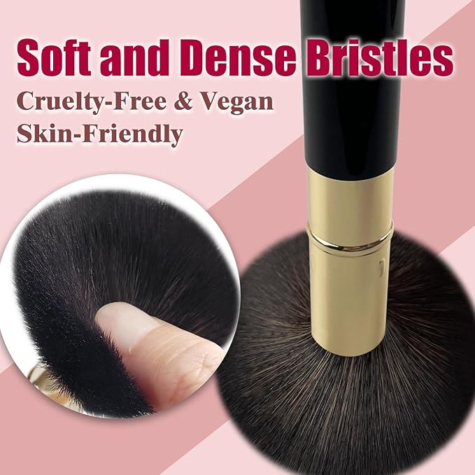 Retractable Makeup Brush, Travel Kabuki Powder Brush, Retractable Blush Brush, for Blush, Bronzer, Buffing, Highlighter Flawless Powder Cosmetics, Travel Friendly-Velvo Beauty