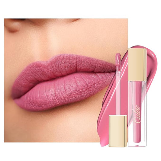 Oulac Matte Liquid Pink Lipstick for Women, Baby Pink Long Lasting High Impact Lip Color, Waterproof, Creamy Formula Lip stick with Vitamin E, Vegan & Cruelty-Free, 4.5ml (M25)-Velvo Beauty