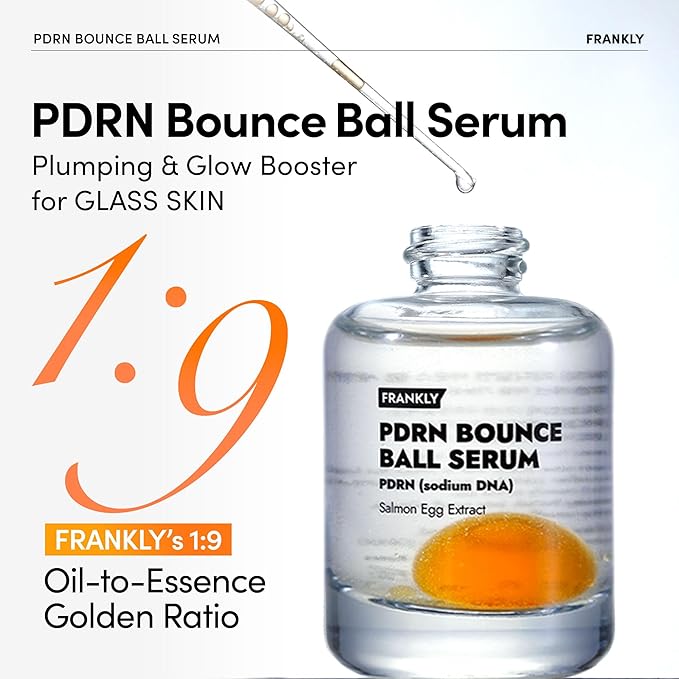 FRANKLY Salmon PDRN Bounce Ball Serum – PDRN Salmon DNA Serum for Plumping, Firming & Glass Skin | Glowing skin Booster | Lightweight, Non-Sticky Korean Skincare | 1.01 fl oz-Velvo Beauty