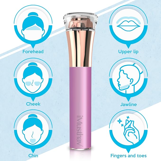 Facial Hair Remover for Women Painless Flawless Electric Razor Epilator Trimmer Shaver with 18K Gold-Plated, 16mm Dual Ring Floating Head, USB Rechargeable, 360° LED for Face Lip Hair Removal-Velvo Beauty