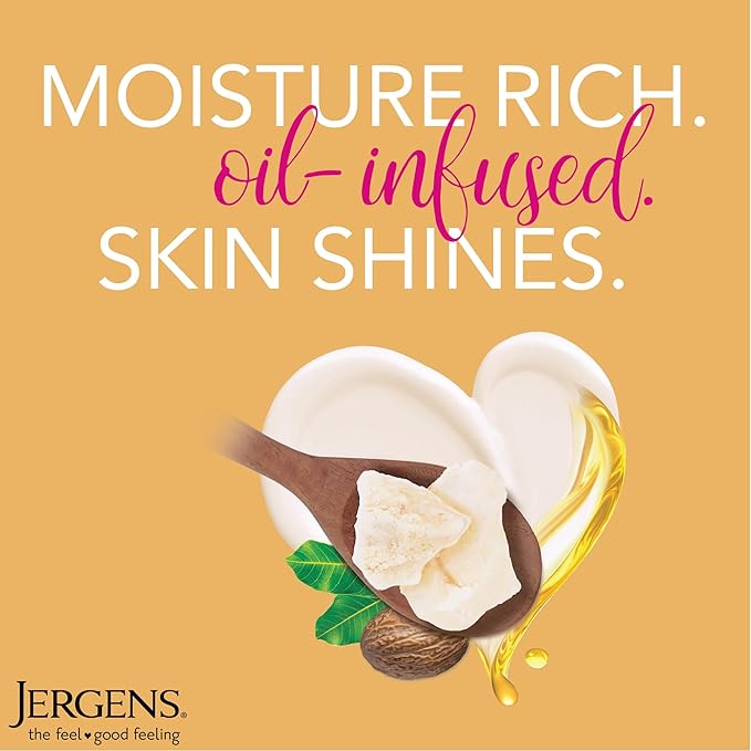 Jergens Shea Butter Hand and Body Lotion, Deep Conditioning Moisturizer, 3X More Radiant Skin, with Pure Shea Butter, Dermatologist Tested, 16.8 Oz, Pack of 3-Velvo Beauty