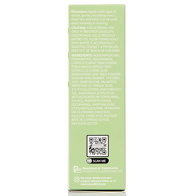 Advanced Clinicals Niacinamide Serum | 5% Niacinamide Serum For Face With Hyaluronic Acid, Ferulic Acid, Aloe Vera, & Fruit Extracts Helps Improve Look Of Dark Spots & Uneven Skin Tone, 1.75 Fl Oz-Velvo Beauty