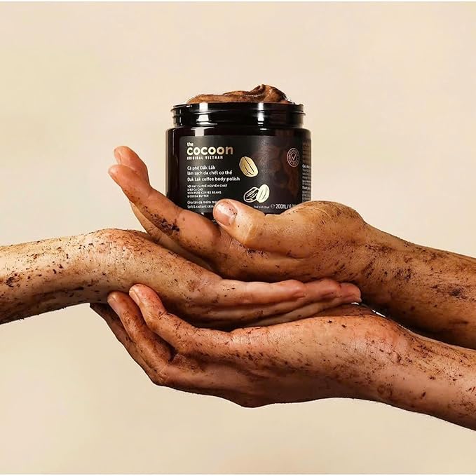 Cocoon Dak Lak Coffee Body Polish with Refill Bag. 100% Vegan Exfoliating Scrub for Smooth & Glowing Skins | Reduce Stretch Marks, Acne & Cellulite | Gift for Coffee Lovers (27 fl oz)-Velvo Beauty