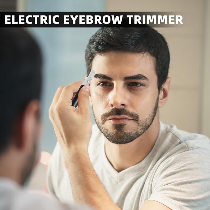 Chumia 2 Pcs Electric Eyebrow Trimmer Women Precision Face Razors Mini Shaver with Comb Christmas Women Gift Battery Operated Personal Epilator for Face Neck Fuzz Lips Leg(Black)-Velvo Beauty