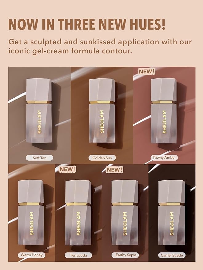 SHEGLAM Sun Sculpt Cool Toned Liquid Contour Stick Long Lasting Cream Bronzer Makeup - Earthy Sepia-Velvo Beauty