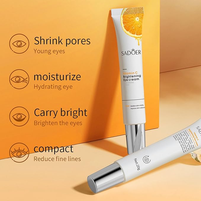 Eye Cream For Dark Circles, Anti Aging Eye Cream With Vitamin C, Hyaluronic-acid & Orange Extract, Under Eye Cream For Puffiness And Bags, Eye Cream For Reduce Fine Lines, Wrinkles & Dark Circles-Velvo Beauty