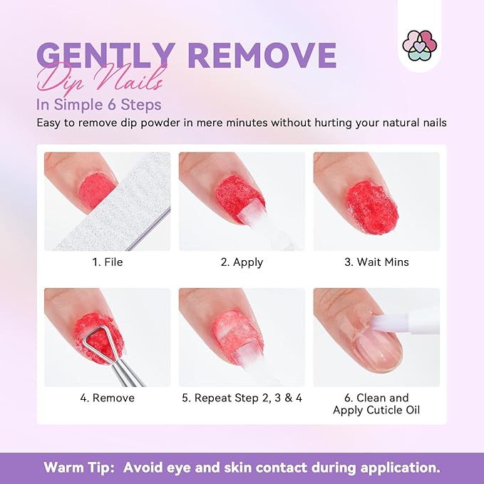 SAVILAND Dip Powder Remover Kit 2Pcs: 15ml Gentle & Safe Dip Nail Remover With Cuticle Oil Nail File Tools No Soak or Wrapping Removal Easy Remove at Home Gift For Women-Velvo Beauty