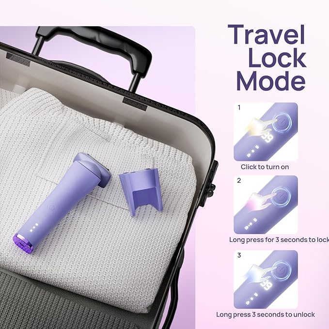 Buqikma Bikini Trimmer for Women - Painless Rechargeable Electric Razor Silk-Smooth Pubic Hair Trimmer Ipx6 Waterproof & Bikini Shaver with Charge Dock for Full Body with Ceramic Blade, Purple-Velvo Beauty