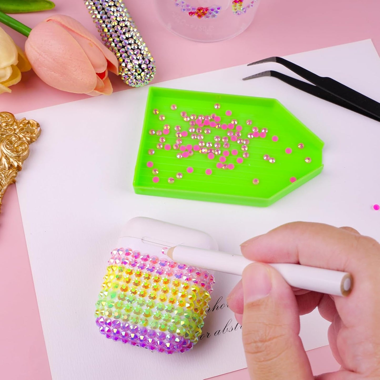 Canvalite 18000PCS Nail Rhinestones for Crafting, Multicolor 3mm Flatback Rainbow Gems, Bedazzling Crystal with 4Pcs 2.5g Jewelry Glue for DIY Crafts Clothing Shoes Nail Art,Stocking Stuffers Gifts-Velvo Beauty