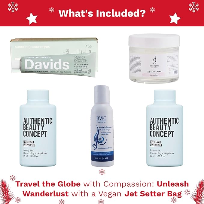 Jet Setter's Selfcare Essentials - Vegan Beauty Set Gift for Women - On-the-Go Skincare And Vacation Beauty Essentials - Compact Travel Size Beauty Products Gift Set - Great Christmas Gift for Her-Velvo Beauty