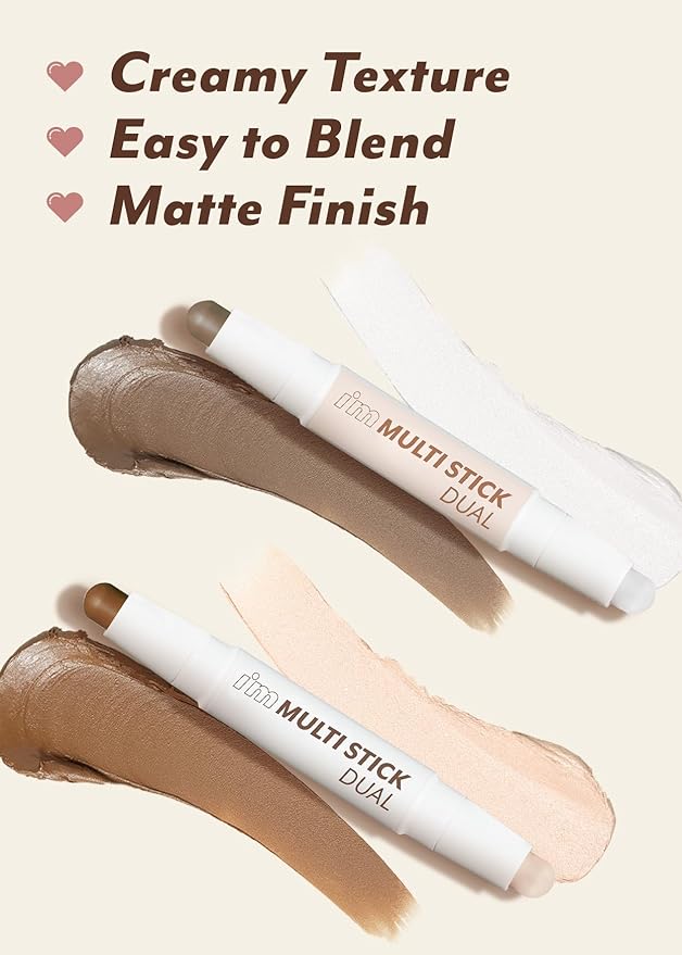 I'M MEME I'm Multi Stick Dual | Two Shade Shading and Highlighting Matte Finish | Suitable for Beginners Portable Size | 002 Cool Contouring-Velvo Beauty
