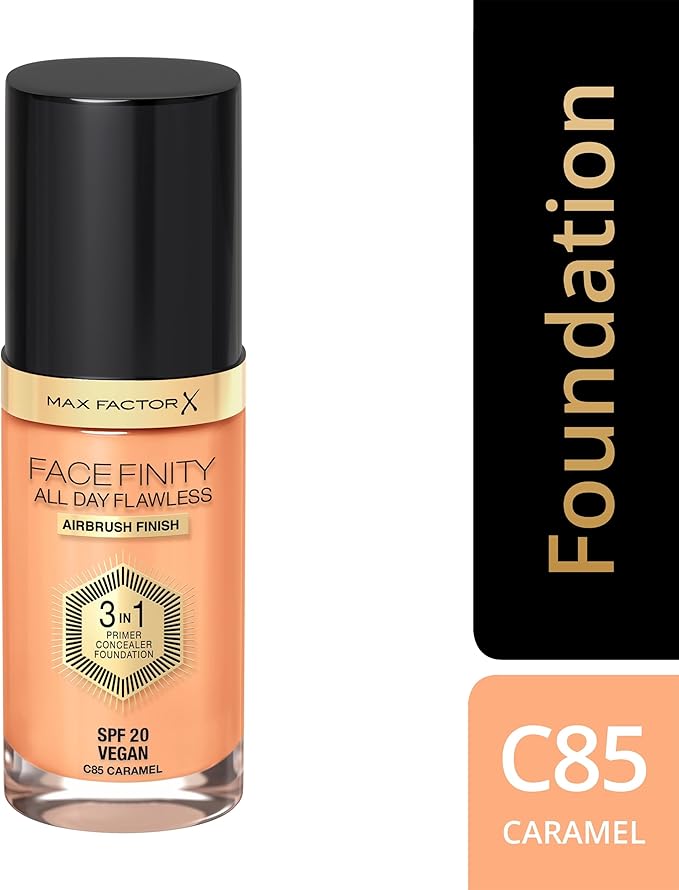 Max Factor Facefinity All Day Flawless 3 In 1 Foundation SPF 20, No. 85 Caramel (81377984)-Velvo Beauty