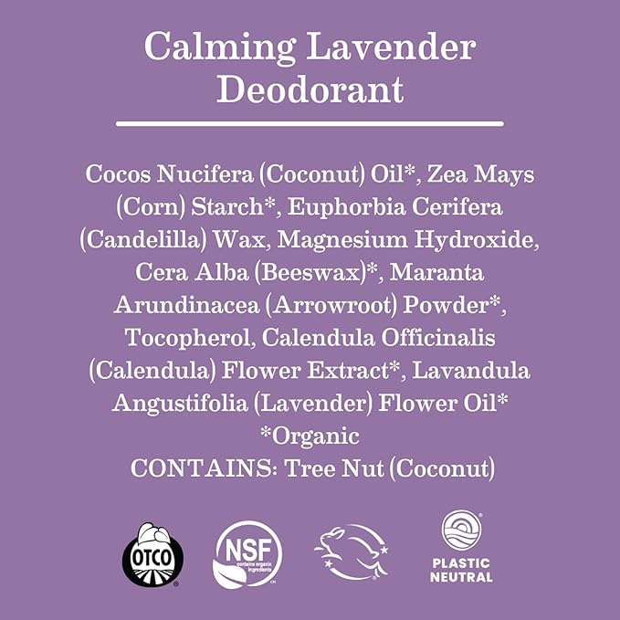 Earth Mama Calming Lavender Deodorant | Safe for Sensitive Skin, Pregnancy and Breastfeeding, Contains Organic Lavender, Calendula and Coconut Oil, No Baking Soda or Aluminum, 2.65-Ounce (2-Pack)-Velvo Beauty