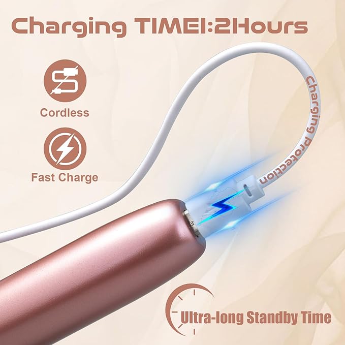 Electric Nail File ,Professional Nail Drill for Acrylic Gel Dip Powder Nails Portable Nail Machine Kit Manicure Pedicure Tools Polishing Set with Nail Drill Bits Sanding Bands (Rose Gold)-Velvo Beauty