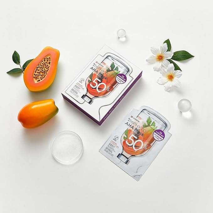 I'MPHYTO Leaders Facial Mask 10 Sheet AHA Vegan Mask | Exfoliating& Vitality Skin Care | Plant-Derived Ingredients | Papaya Fruit Extract | Certified Vegan | Natural Cellulose Sheet-Velvo Beauty