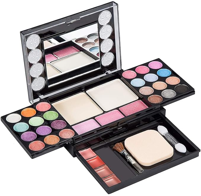 Eyeshadow Palette Makeup Palette 33 Bright Colors Matter and Shimmer Lip Gloss Blush Brushes Cosmetic Makeup Eyeshadow Highly Pigmented Palette-Velvo Beauty