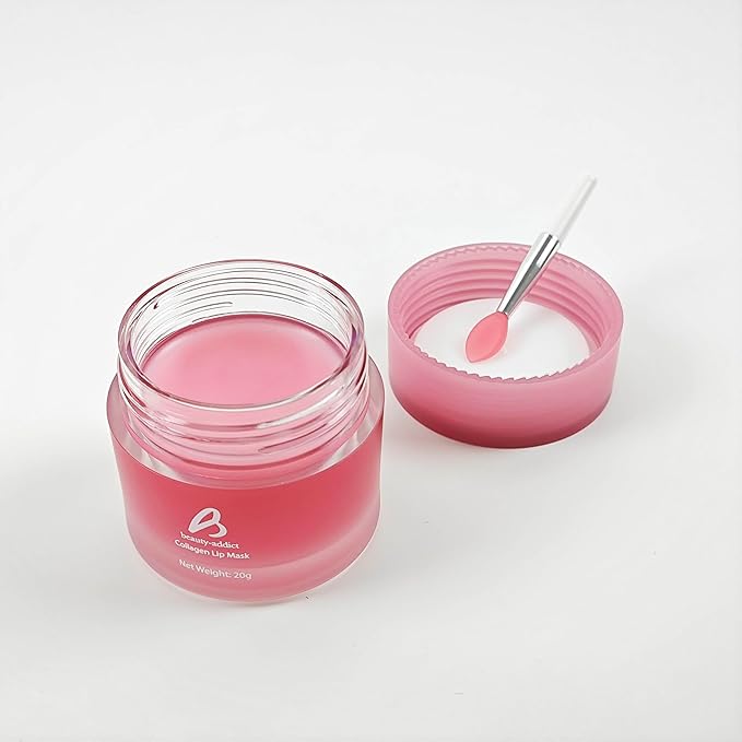 BEAUTY ADDICT Collagen Lip Mask - Strawberry Pout Lip Shine-Velvo Beauty