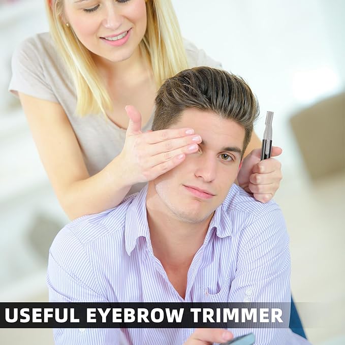 Chumia 2 Pcs Electric Eyebrow Trimmer Women Precision Face Razors Mini Shaver with Comb Christmas Women Gift Battery Operated Personal Epilator for Face Neck Fuzz Lips Leg(Black)-Velvo Beauty