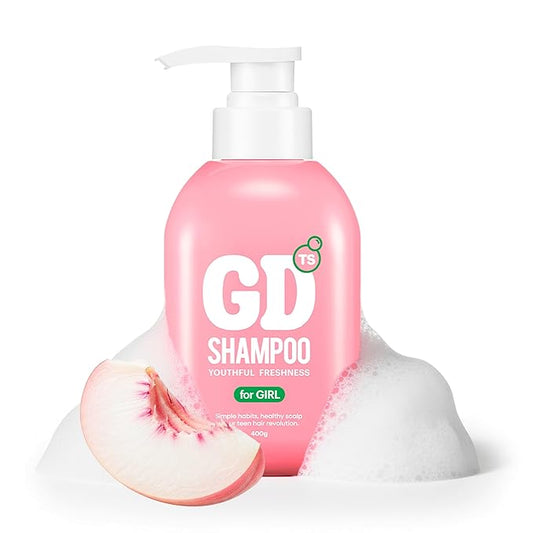TS GD Shampoo for Girls | Korean Teen Shampoo with Upgraded Probiotics | Anti-Dandruff & Itchy Scalp Relief | Pink Peach Allergy-Free Fragrance | Sulfate-Free (13.53 fl oz, 400ml)-Velvo Beauty