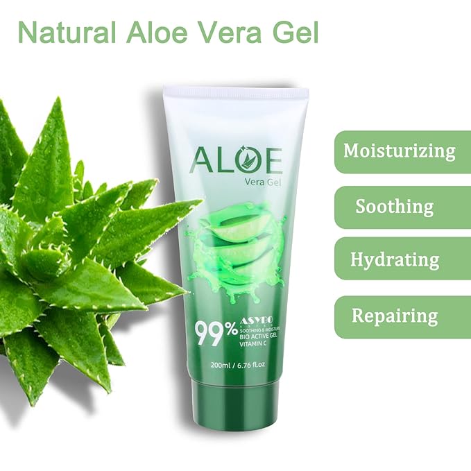 200x2 ML Aloe Vera Gel – 99% Organic Pure Aloe Vera Hydrating Face & Body Moisturizer, Natural Aloe Cream for Dry Skin, Sunburn, Acne, Soothing & Moisturizing-Velvo Beauty