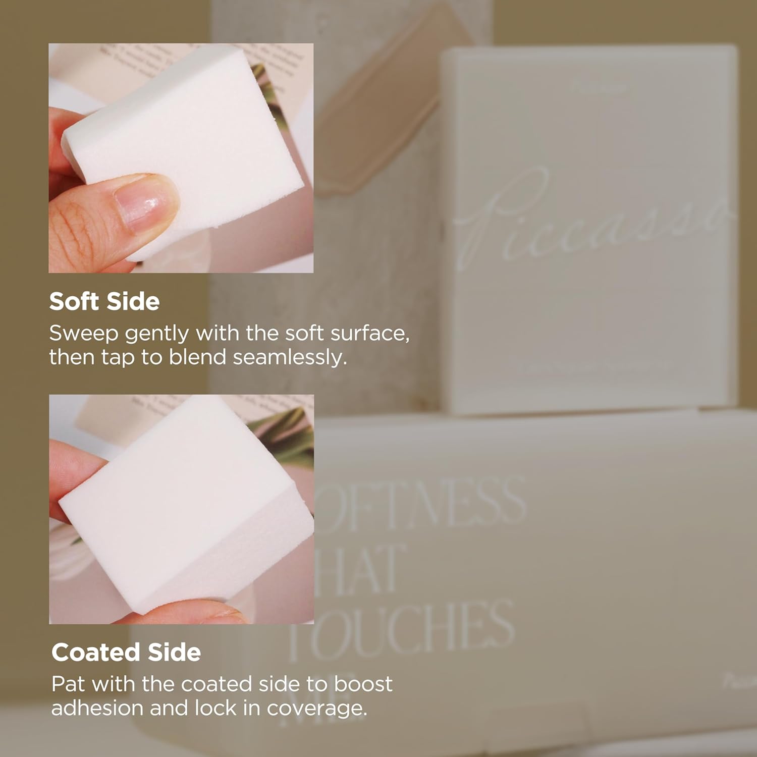 Piccasso Latex Square Makeup Sponges 6P – High Elastic Face Sponges for Foundation, Soft Square Sponges for Makeup, Perfect for Detailed Coverage & Smooth, Seamless Application-Velvo Beauty