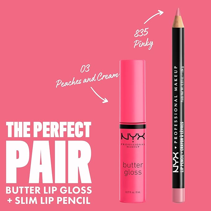 NYX PROFESSIONAL MAKEUP Butter Gloss, Non-Sticky Lip Gloss - Peaches & Cream (Pink Coral)-Velvo Beauty