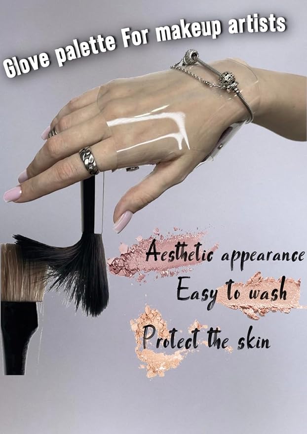 Makeup Glove Palette for Artwork|Stylish Glove for Makeup Artists|Made of Natural Leather and Certified Hypoallergenic Vinyl-Velvo Beauty