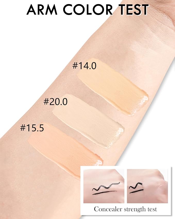 2 PCS Under Eye Concealer Full Coverage, Waterproof Color Correcting Concealer All Day Coverage Dark Circles, Puffiness, Redness, Lightweight Cream Foundation Brightener, Natural Matte Finish, light W-Velvo Beauty