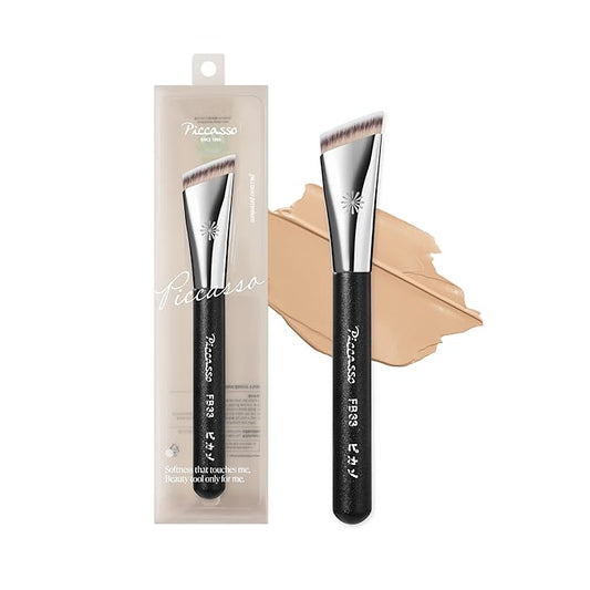 Piccasso FB33 Foundation Brush – Tapping Cover Brush for Liquid & Cream Foundation, Fills Pores with Soft Bristles for Smooth and Flawless Face Makeup, Professional Korean Beauty Tool-Velvo Beauty