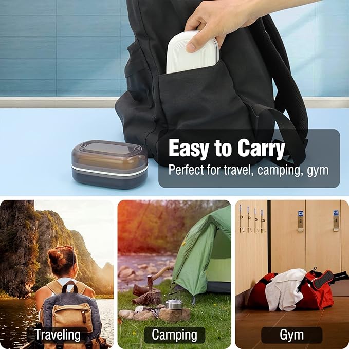 Travel Soap Container, Leakproof Soap Box, Travel Soap Holder with Removable Draining Layer, Portable Soap Case for Traveling, Camping, Gym (White, 1 Pack)-Velvo Beauty