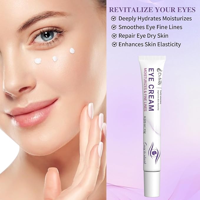 3 Pack Eye Cream Hydrating & Repairing with Hyaluronic Acid & Peptides - Moisturizes, Smooths Fine Lines, Enhances Elasticity (Each 0.529oz | 15g)-Velvo Beauty