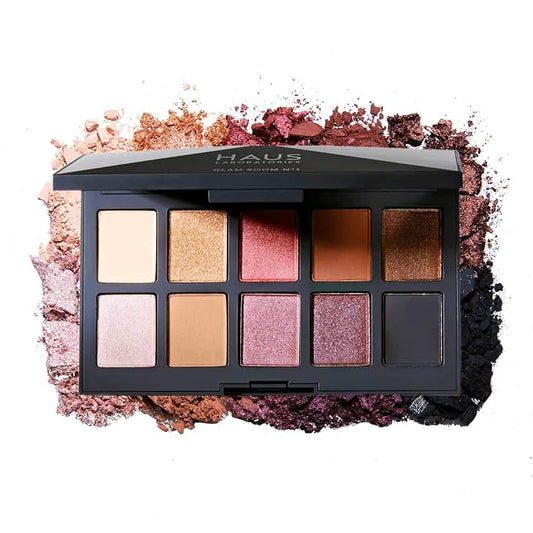 HAUS LABORATORIES By Lady Gaga: GLAM ROOM PALETTE NO. 1: FAME | 10-Shade Eyeshadow Palette, Blendable & Buildable Eye Makeup with Pigmented Matte, Metallic, Shimmer, and Sparkle Finishes-Velvo Beauty
