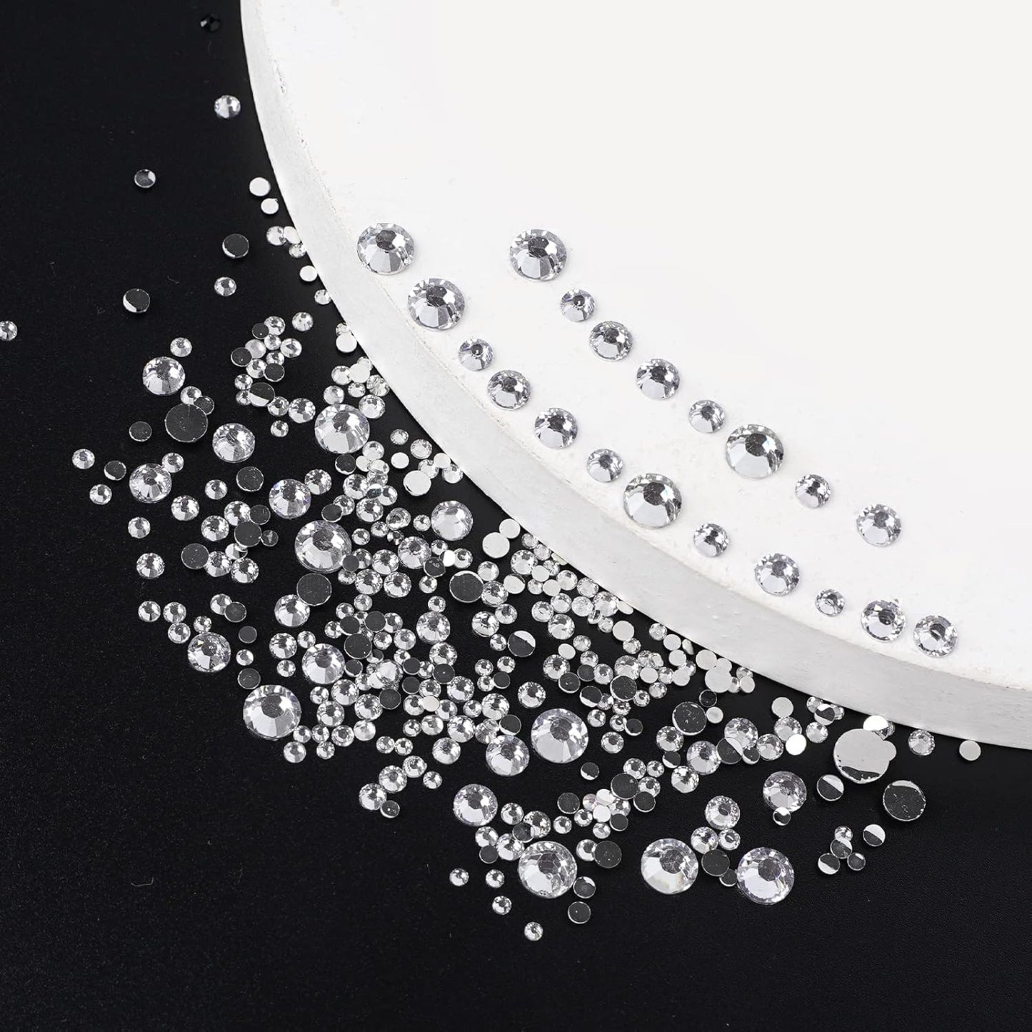 Canvalite 2784PCS Rhinestones Flatback Gems, Nail Rhinestones Nail Art Gems with Jewelry Glues, Pick Up Tweezers and Rhinestone Picker Dotting Pen, Nail Art Tools for Nails, Clothes, Face, Crafts-Velvo Beauty